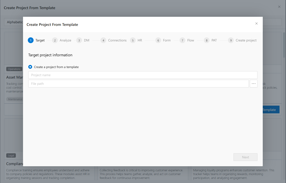 IDE - Project Template Wizard