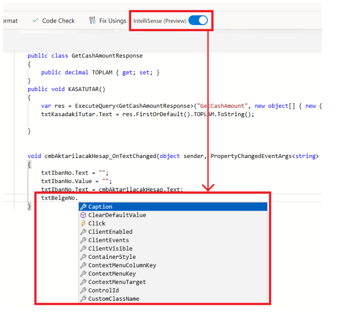 IDE - Intellisense