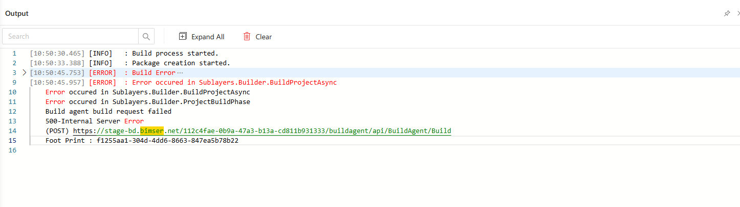 Build Output Panel