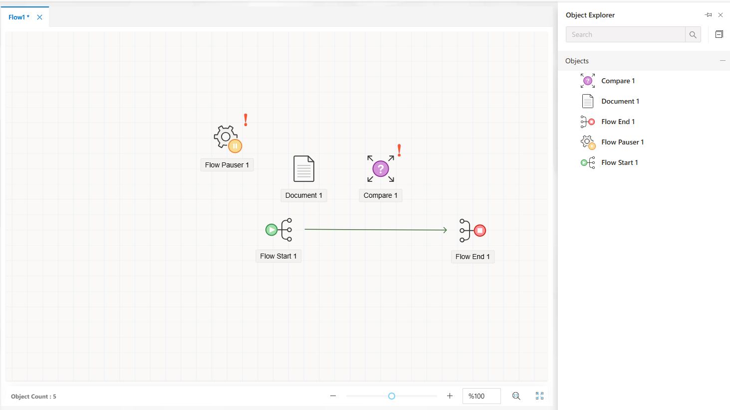 Object Explorer - Flow View