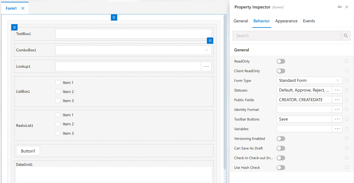 Behavior Settings