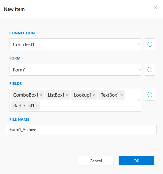 CSP Archive Form Create