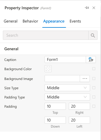 Appearance Tab