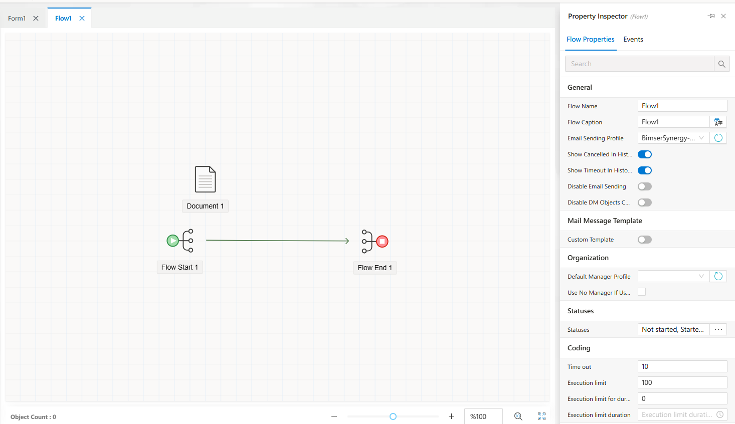 Flow Properties Tab