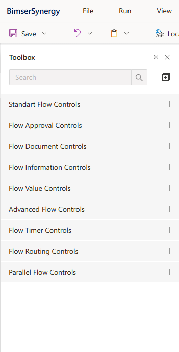 Toolbox in Flow View