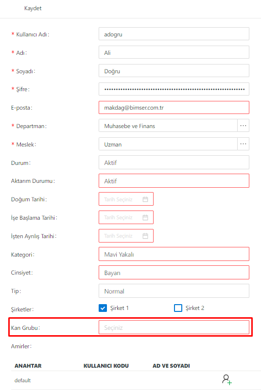 User Properties