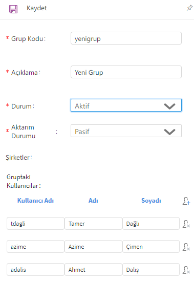 Kullanıcı Grupları