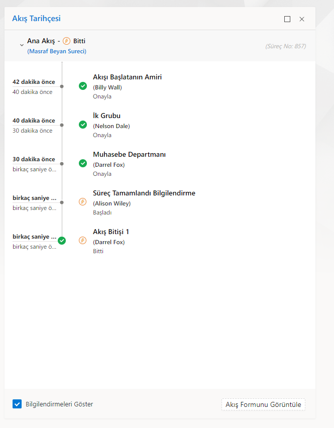 first scenario flow history